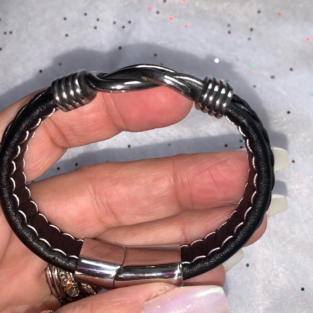 Genuine Braided Leather Bangle/Cuff Bracelet… Unisex (Men’s or Women’s) - Picture 12 of 16
